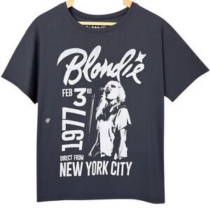 Blondie Feb 3rd 1977 Direct from New York City Large Gray T-Shirt Distressed